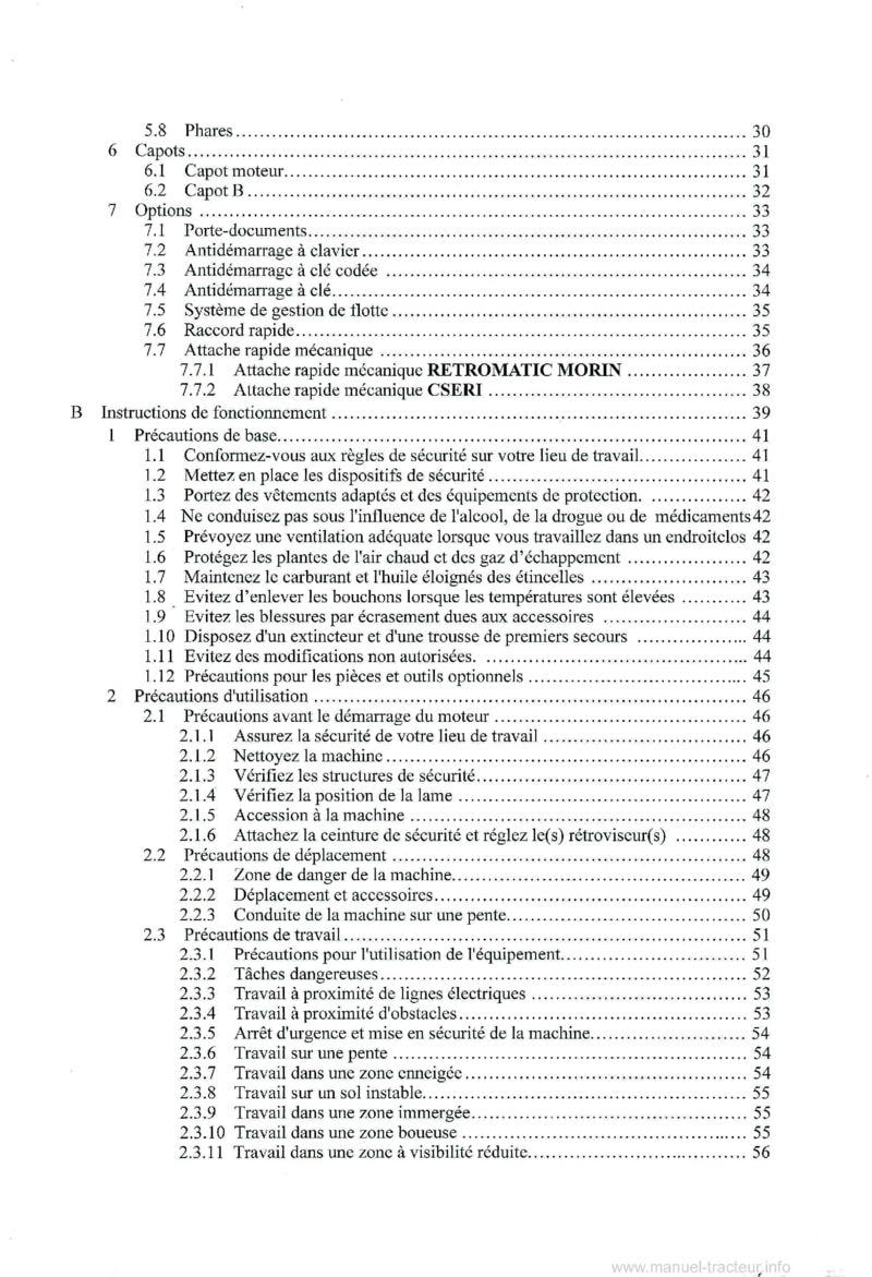 Deuxième page du Manuel utilisation Yanmar Mini Pelle ViO17U