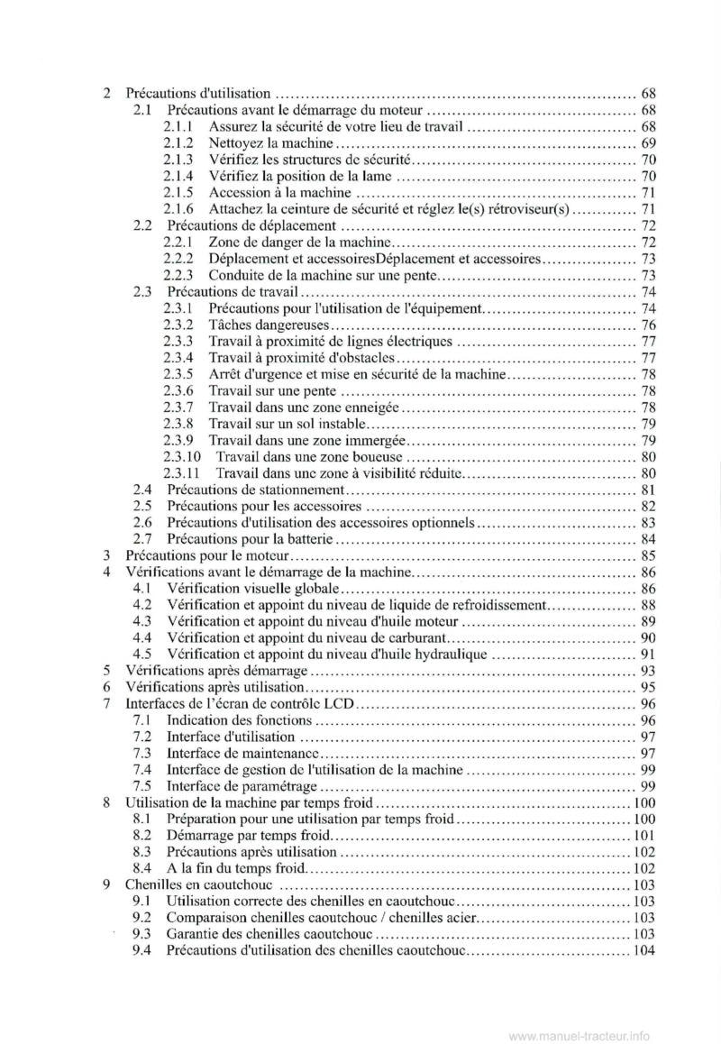 Troisième page du Manuel utilisation Yanmar Mini Pelle ViO26-6