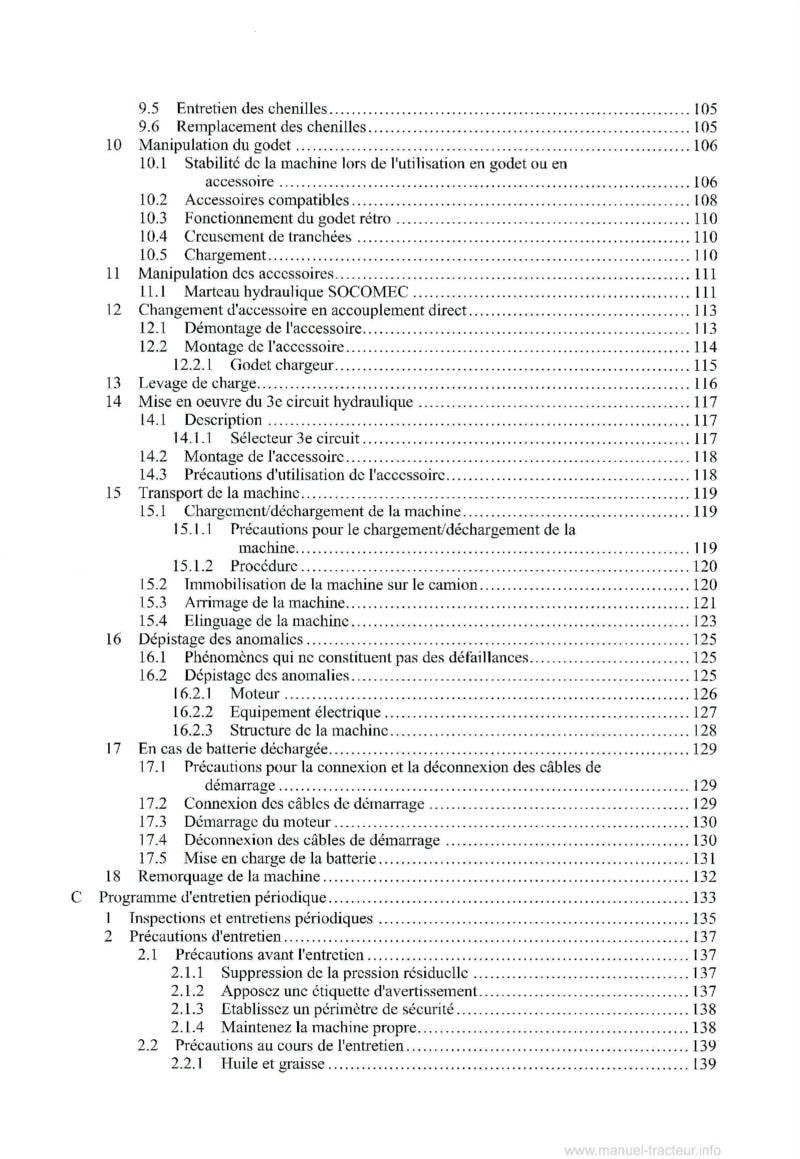 Quatrième page du Manuel utilisation Yanmar Mini Pelle ViO26-6