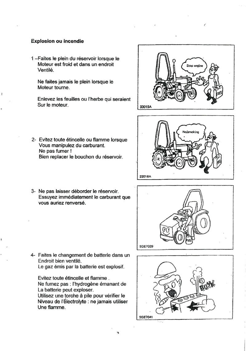 Troisième page du Manuel utilisation tracteurs Yanmar YM1100 YM1300 YM1301 YM1401 YM1500 YM1601 YM1700