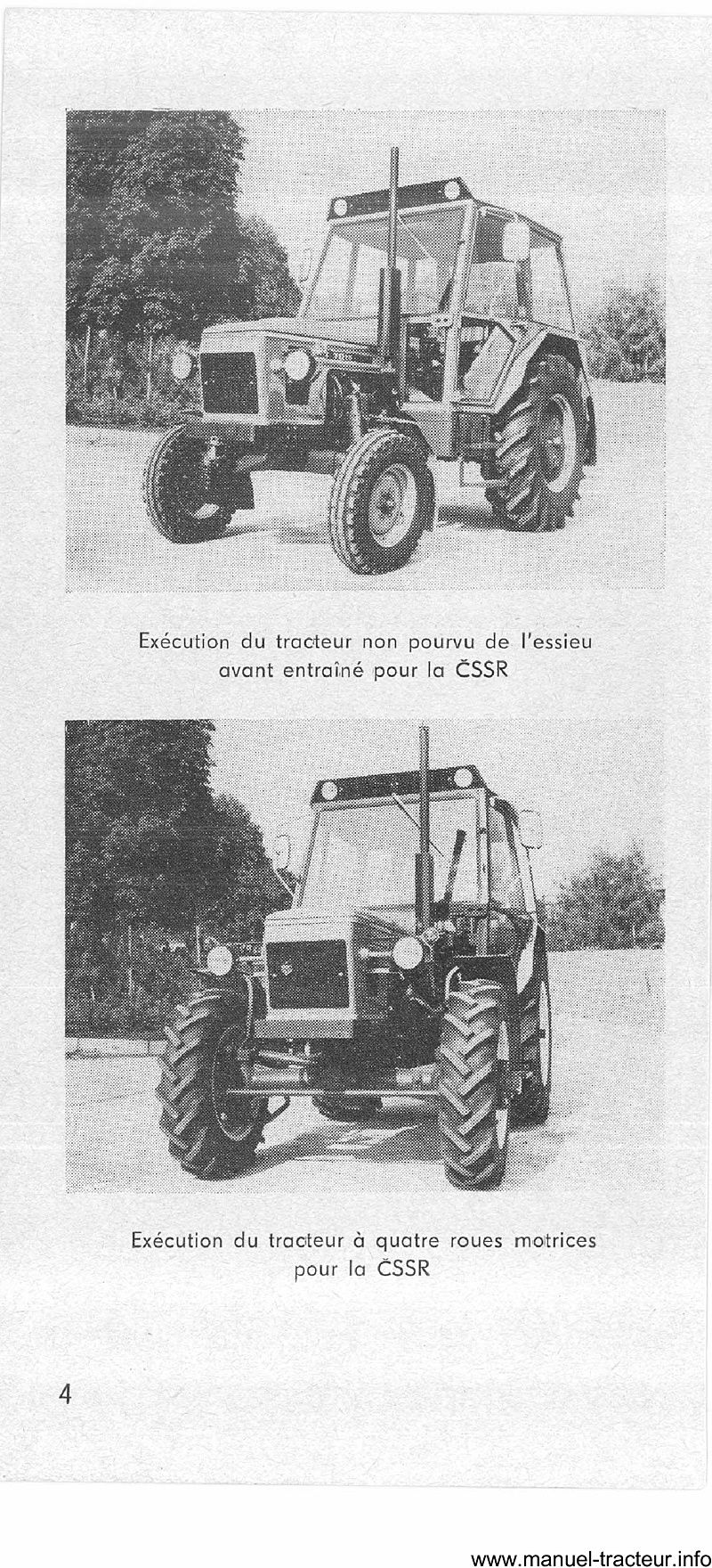 Cinquième page du Guide d'utilisation et d'entretien des tracteurs Zetor 5011 6011 6045 7011 7045