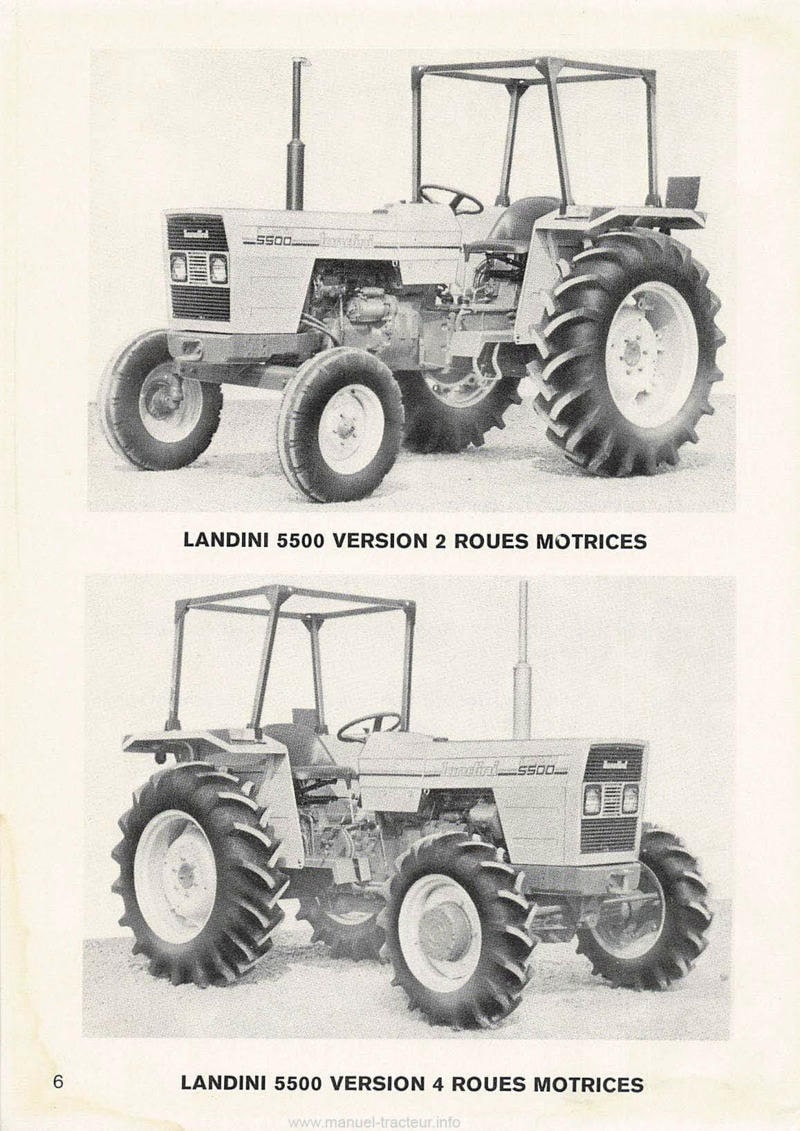 Extrait de la notice technique - Livret entretien tracteurs Landini 5500 6500 7500 8500