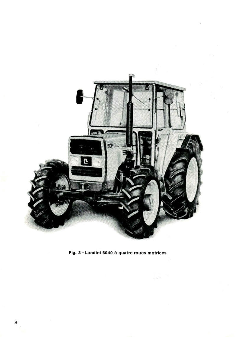 Quatrième page du Livret entretien tracteurs Landini 5840 6040 6840