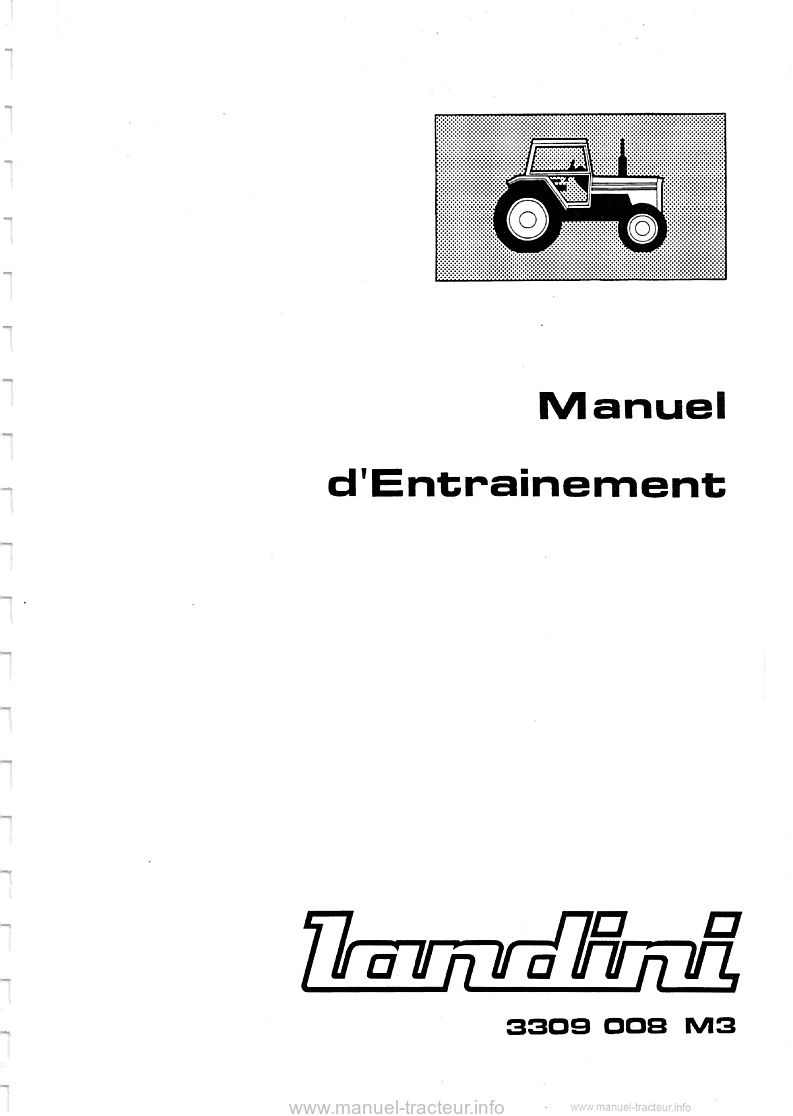 Deuxième page du Manuel d’entraînement tracteur Landini 10000 