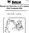 Manuel opérateur et entretien Bobcat pelle compacte E50