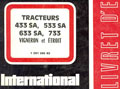 Livret d'entretien tracteur mc cormick international433 sa, 533 sa, 633 sa, 733