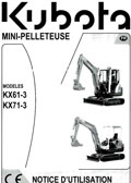 Notice Utilisation mini pelleteuse Kubota KX61-3 KX71-3