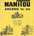 Revue technique et Catalogue pièces détachées Manitou MC20 MB20