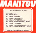 Notice instructions Manitou MLT 629/730 633/730