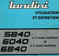 Livret entretien tracteurs Landini 5840 6040 6840