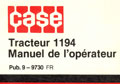 Manuel de l'utilisation tracteur CASE 1194