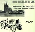 Manuel d'instrucction tracteur DEUTZ 65ch