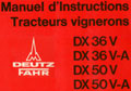 Manuel instructions tracteur Deutz DX36V-A DX50V-A