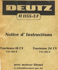 Manuel d'instructions tracteur Deutz 18 et 24 chevaux