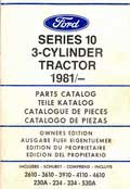 Catalogue de pièces détachées tracteur ford  2610, 3610, 3910, 4110, 4610, 230A, 234, 334, 530A
