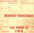 Catalogue pièces détachées tracteur Massey Ferguson 165 Mark III 178-8