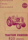 Catalogue pièces détachées tracteur Massey Harris 820