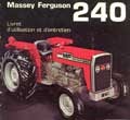 tracteur Massey Ferguson MF 240 livret d'entretien