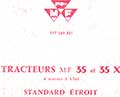 Livret d'entretien tracteur MF 35 35X