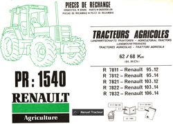 Catalogue de pièces de rechange tracteurs Renault 95-12 95-14 103-12 103-14 106-14