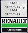 Livret d'entretien et d'utilisation tracteur Renault 103-52 103-54 TE TA TS TXX