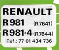 Livret utilisation et entretien tracteur Renault 981 981-4 type 7641 7644