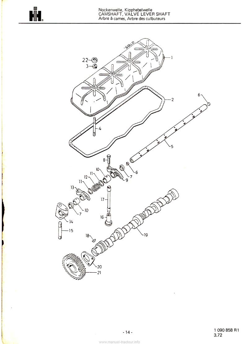Septième page du Catalogue de pièces détachées tracteur International IH 553 654 734 834