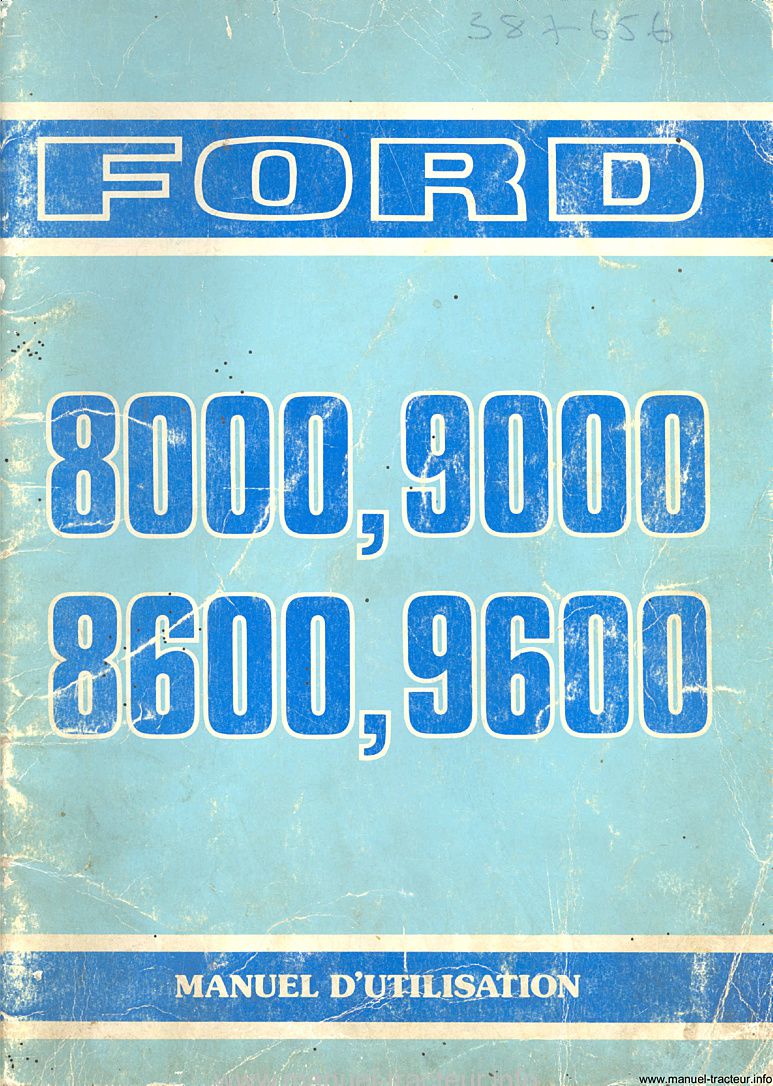 Première page du manuel utilisation FORD 8000 9000 8600 9600