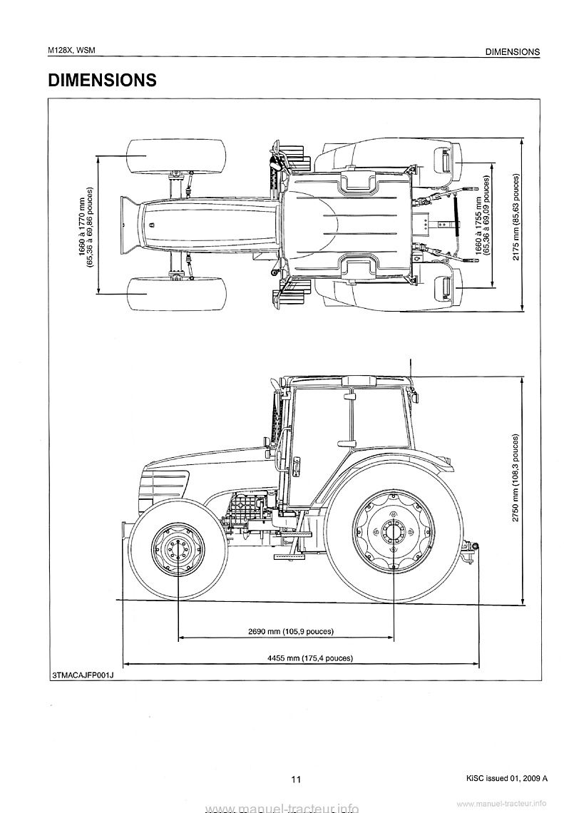 Cinquième page du Manuel atelier tracteur Kubota M128X 