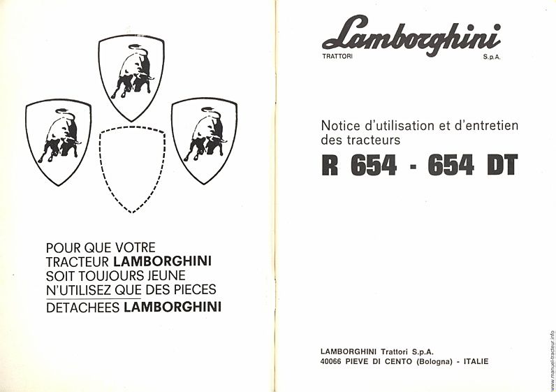 Deuxième page du Notice entretien LAMBORGHINI R 654 654 DT