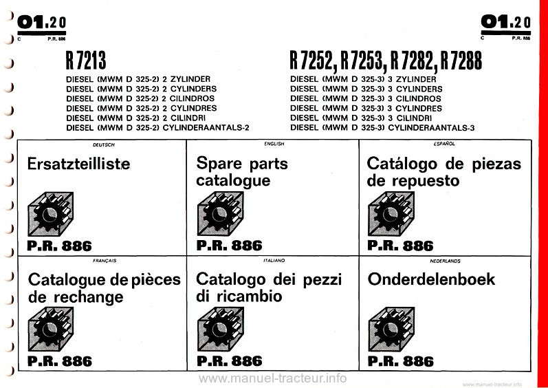 Troisième page du Catalogue pièces Renault PR886