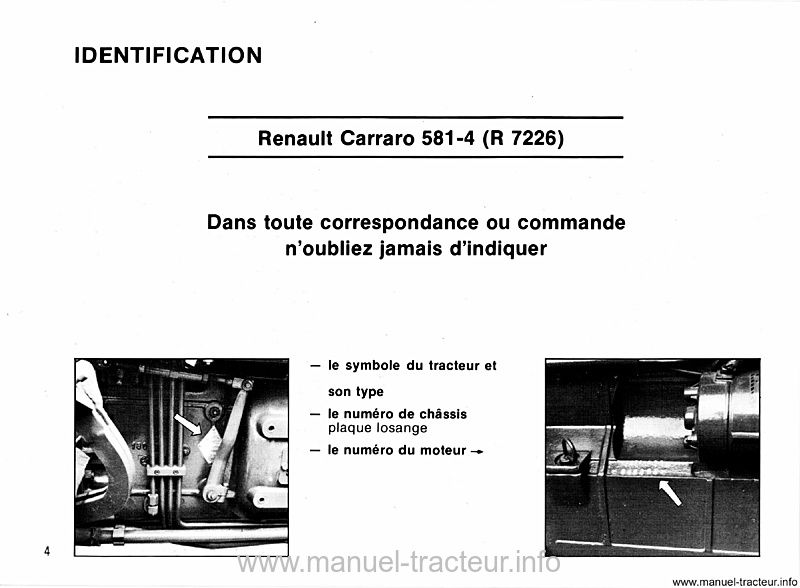 Cinquième page du Livret entretien Renault Carraro 581-4