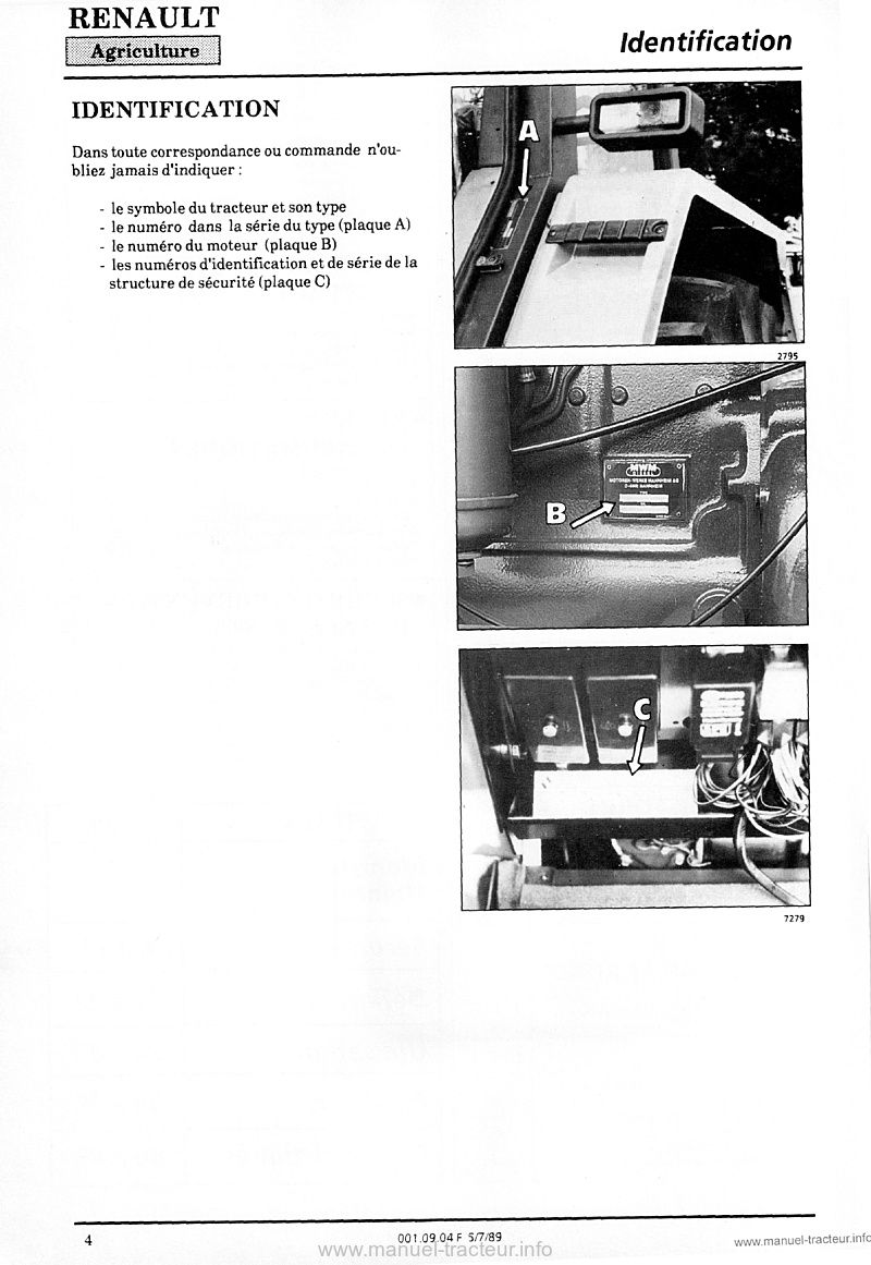 Quatrième page du Guide entretien Renault 120-54 TE16 TA16 TS16 TX16