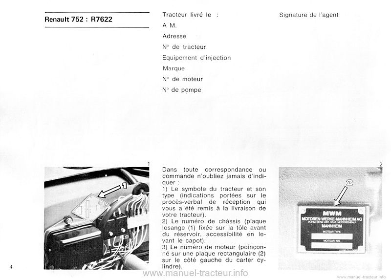 Cinquième page du Livret entretien Renault 752