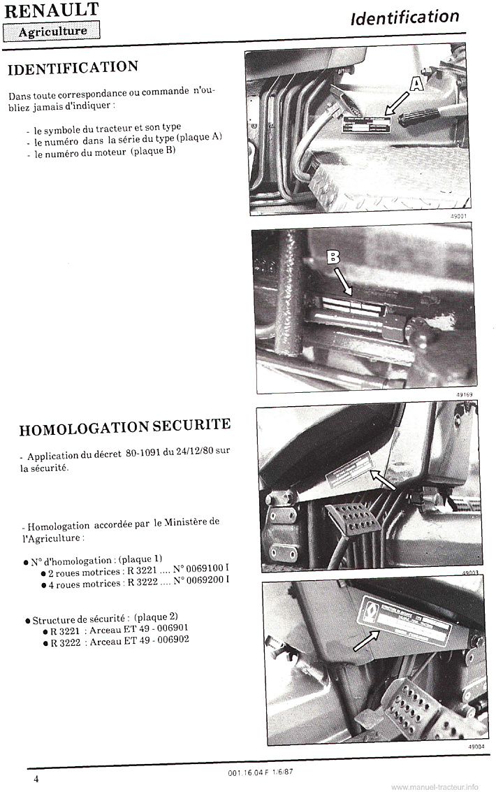 Quatrième page du Livret entretien Renault 55-12 55-14 LB