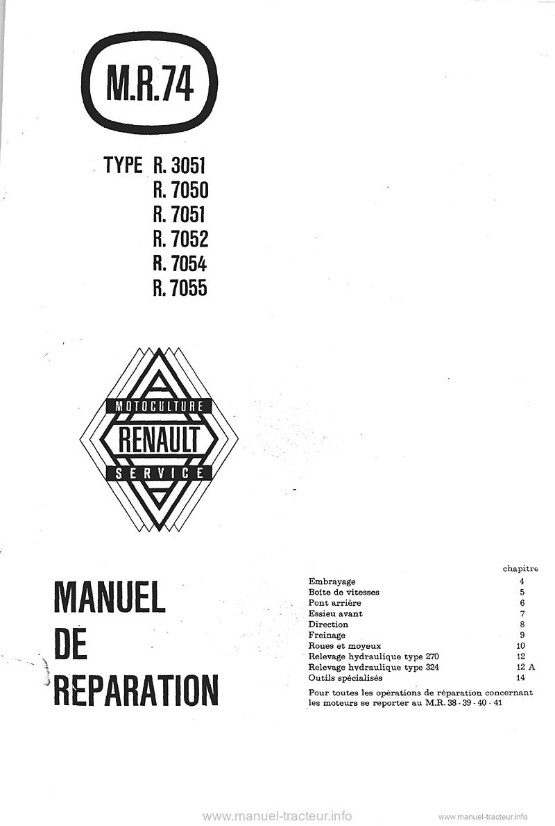 Deuxième page du Manuel réparation Renault MR74