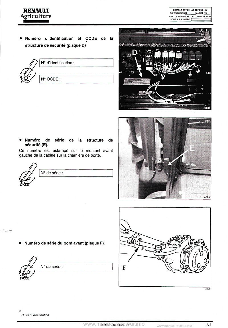 Quatrième page du Notice entretien Renault TEMIS 550