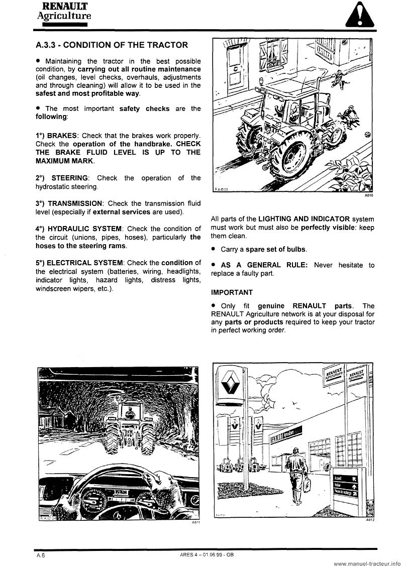 Sixième page du User manual Renault Ares 815 825