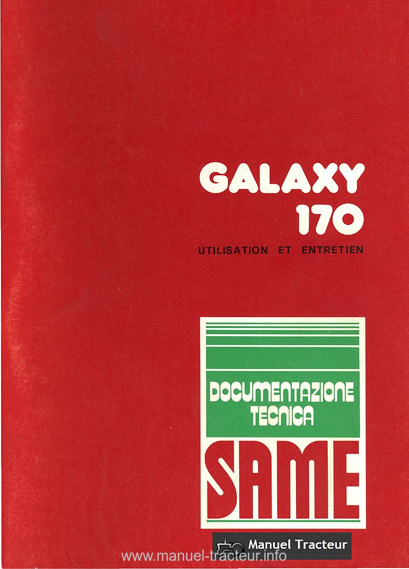 Première page du Guide utilisation SAME Galaxy 170