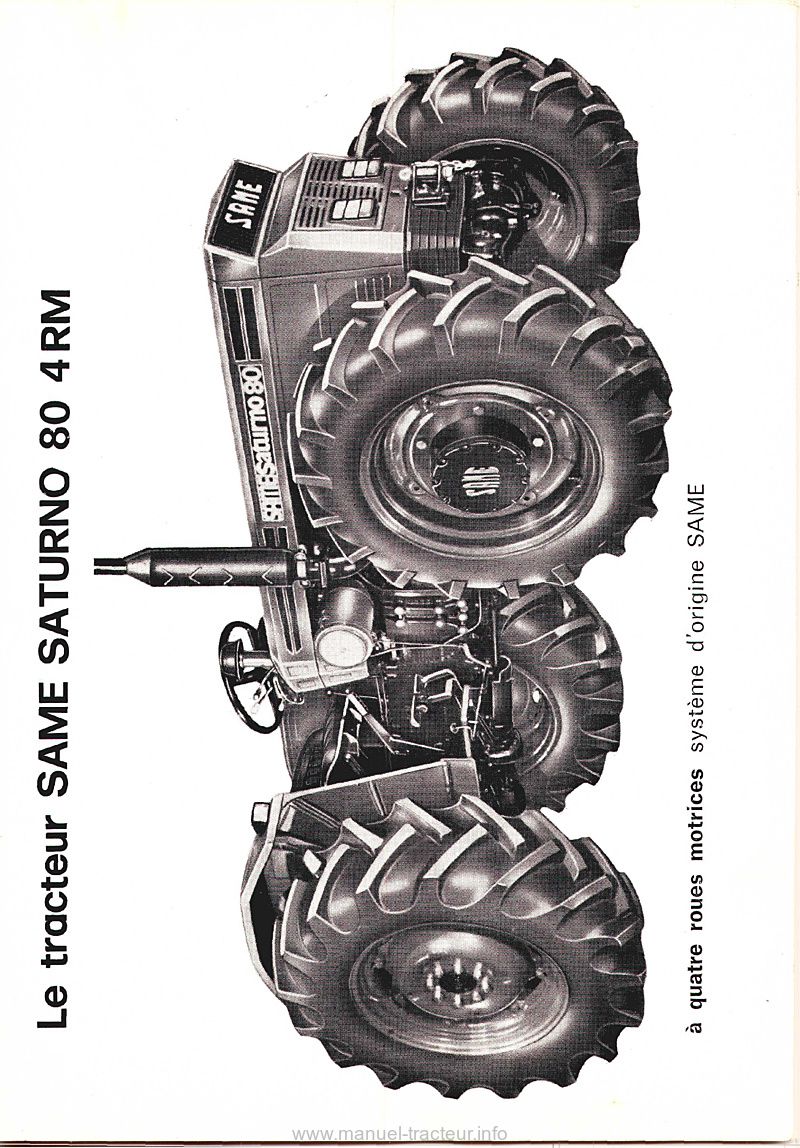 Notice entretien Same Saturno 80 4 roues motrices