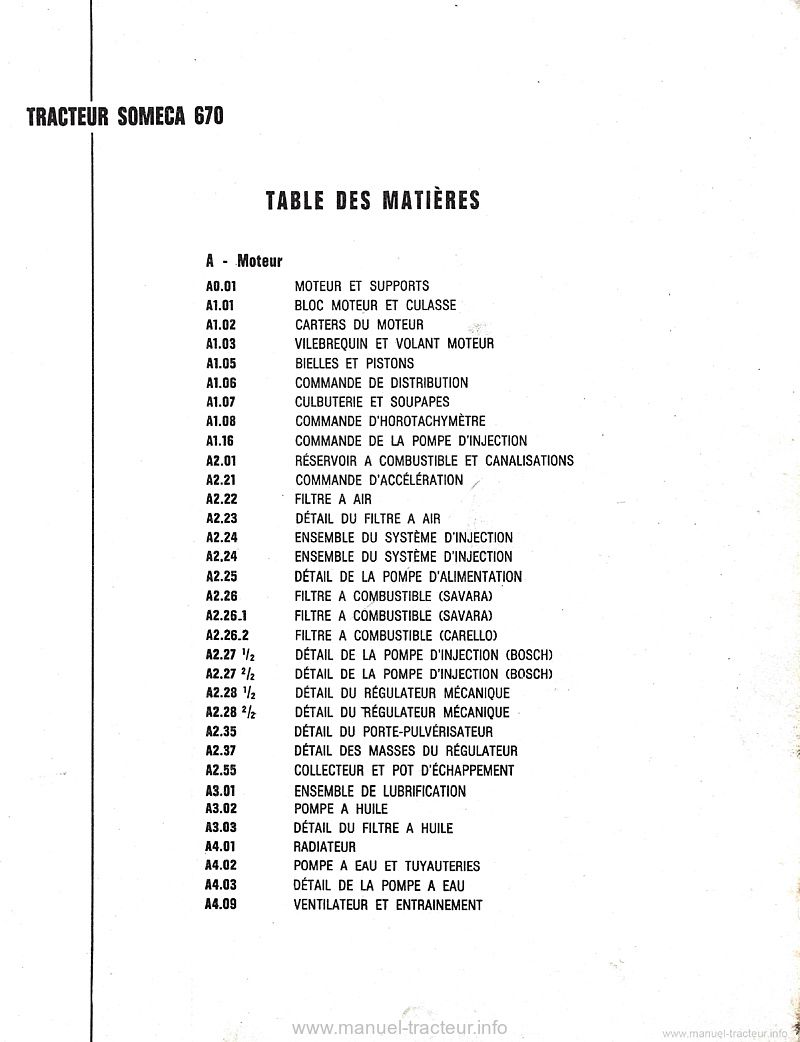 Deuxième page du Catalogue pièces de rechange Someca 670