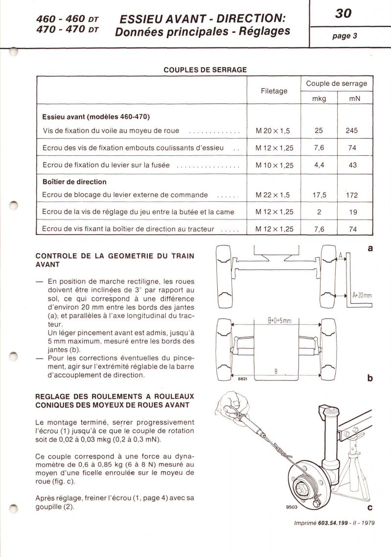 Cinquième page du Manuel de réparation tracteur Fiat 460  470 DT