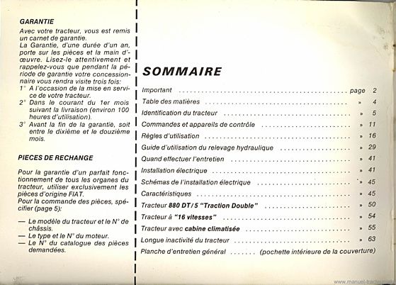 Deuxième page du Notice entretien FIAT SOMECA 880-5