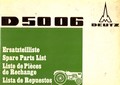 Catalogue de pièces de rechange tracteur DEUTZ 5006
