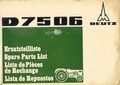 Catalogue de pièces détachées tracteur DEUTZ 7506
