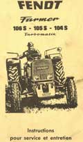 Livret d'instructions tracteur Fendt Farmer 104 105 106 S